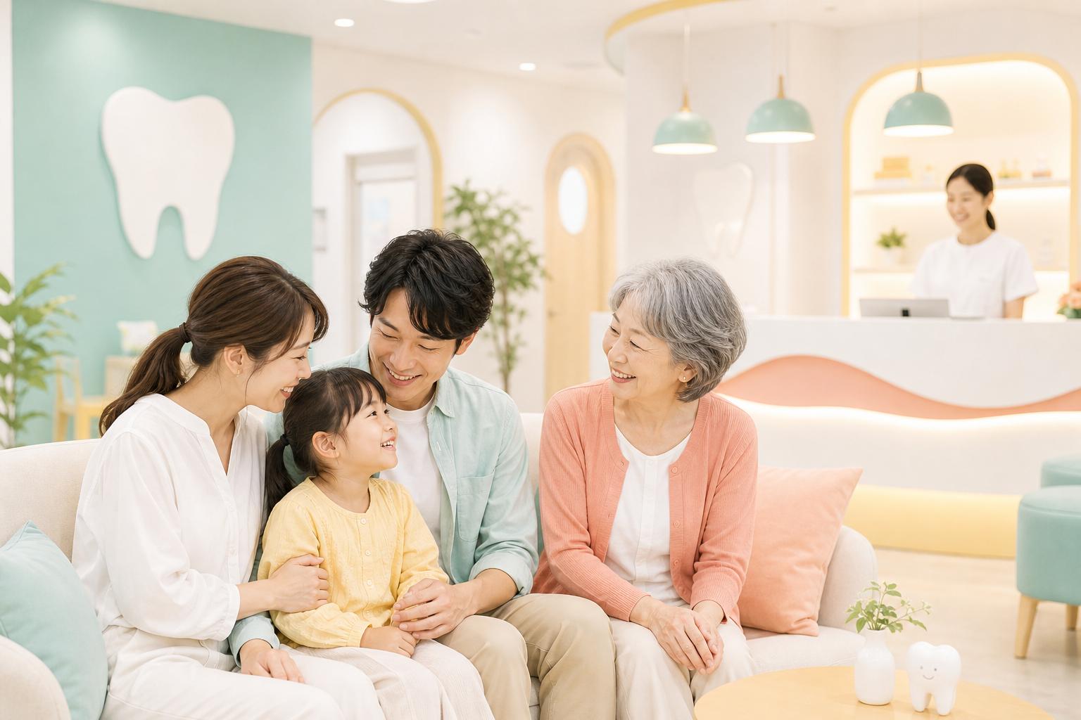 家族で通いやすい歯科医院の待合