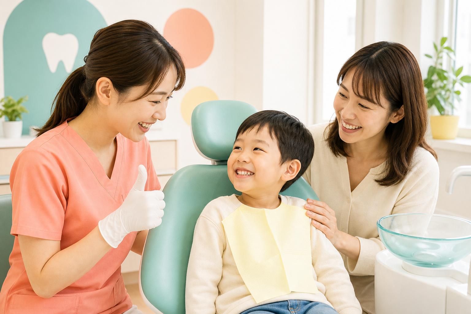 治療後に子どもをほめるイメージ