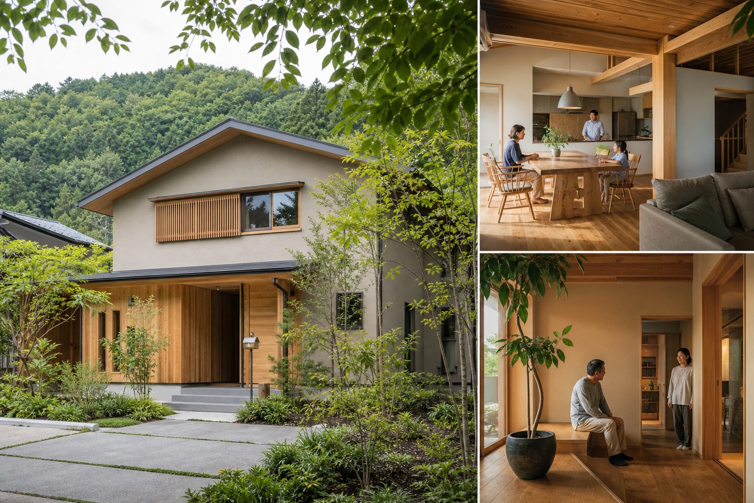 距離感のよい二世帯住宅の施工事例写真