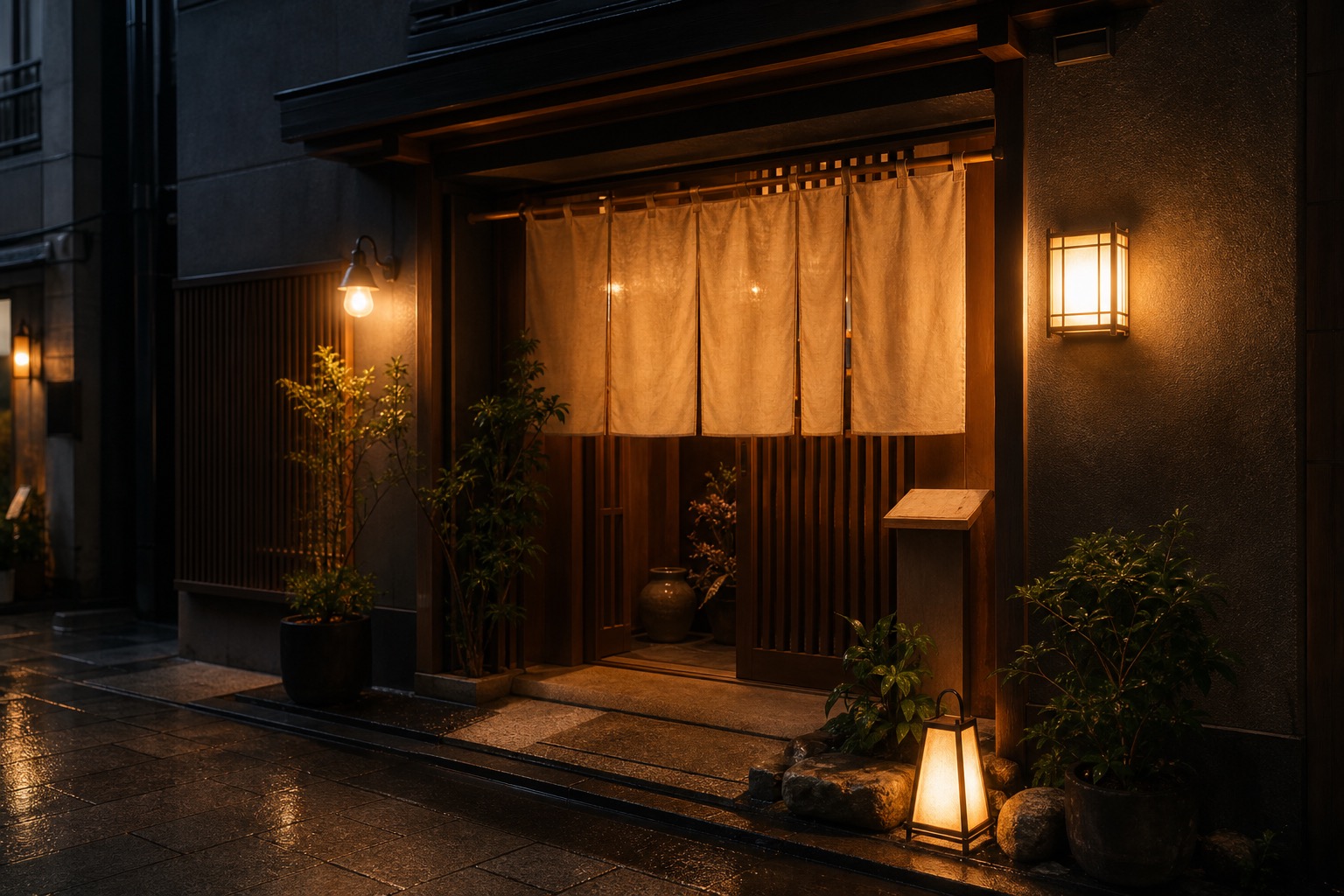 夜の店先
