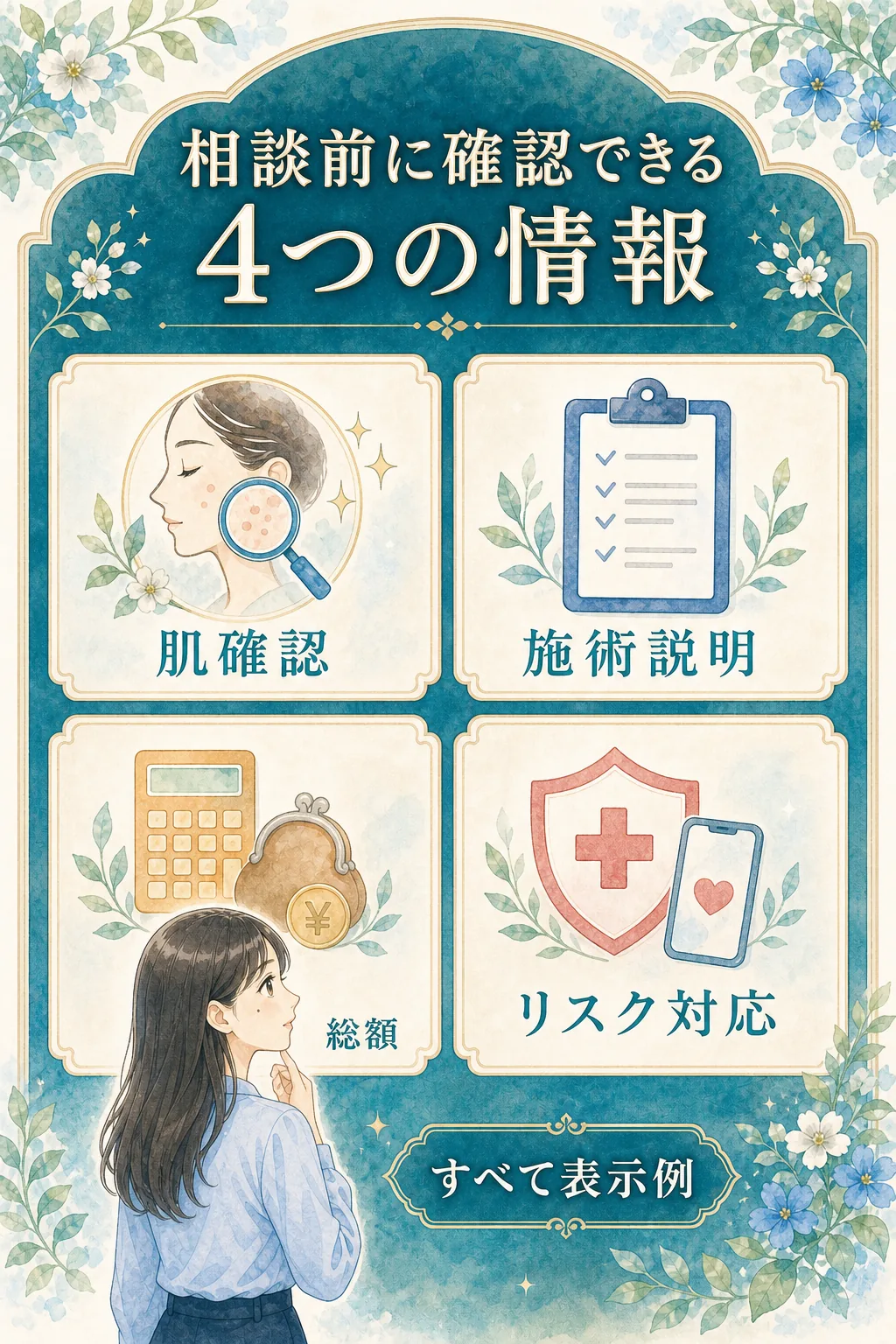 相談前に確認できる4つの情報の表示例