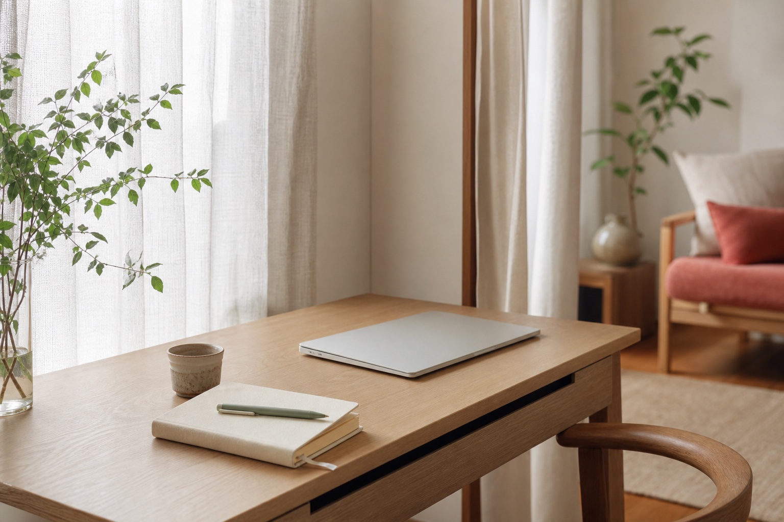 落ち着いて話せる明るい部屋
