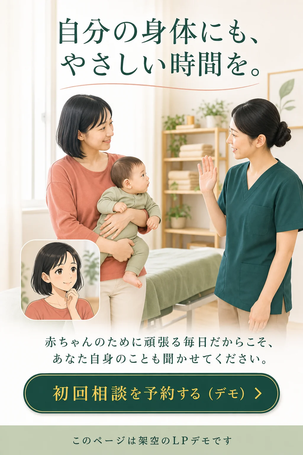 自分の身体にもやさしい時間をと呼びかける最終画面